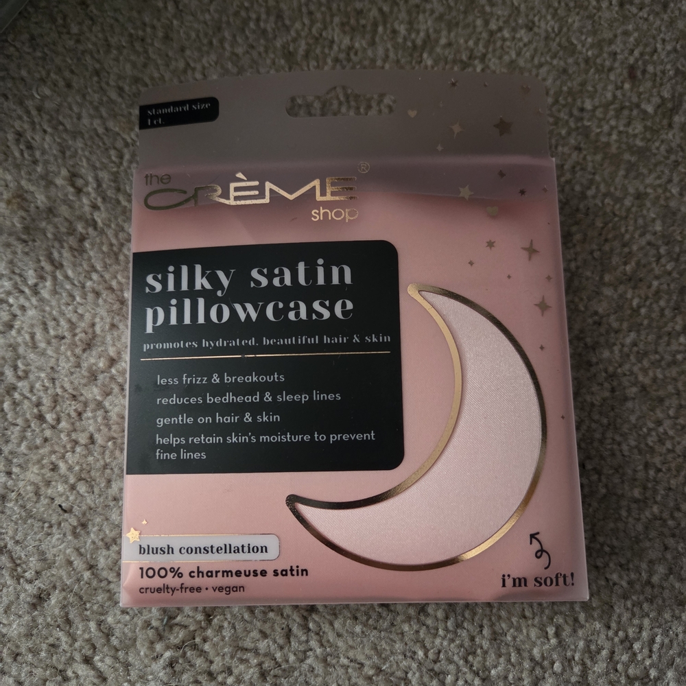 The Crème Shop Silky Satin Pillowcase - Blush